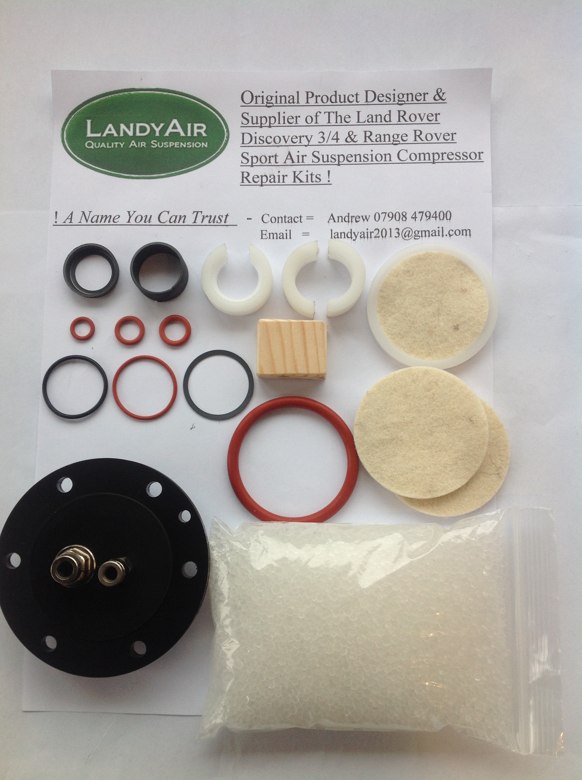 thumbnail image 2 of X8R Air Suspension Compressor Rebuild Kit For Land Rover LR4 / Discovery 4 – Fits Hitachi Units (X8R46) 2 of 5